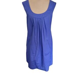 Trina Turk Purple 100% Cotton Sheath Dress Sleeveless Coastal Preppy Lagenlook